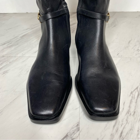 Sam Edelman Clive Black Black Leather Square Toe Tall Boot 7M - Picture 11 of 15